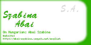 szabina abai business card